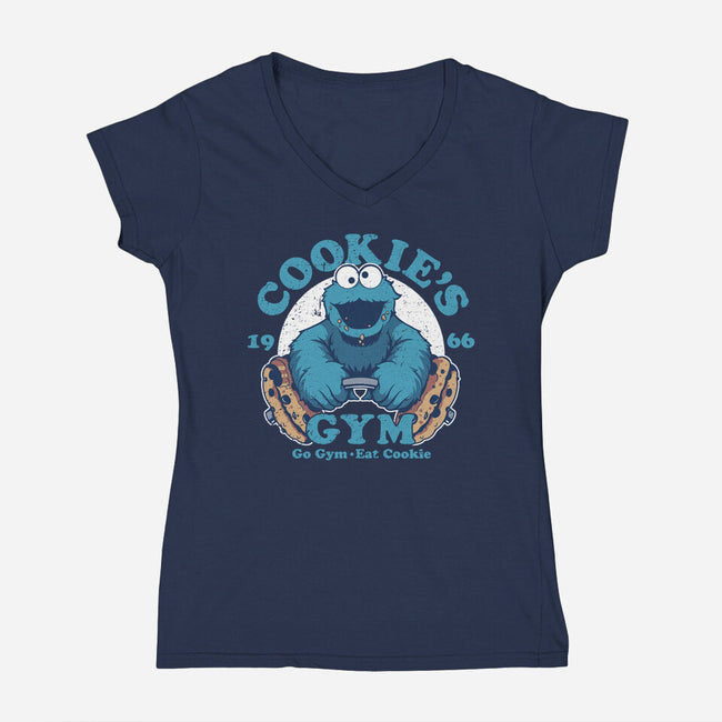 Cookies Gym-womens v-neck tee-KindaCreative