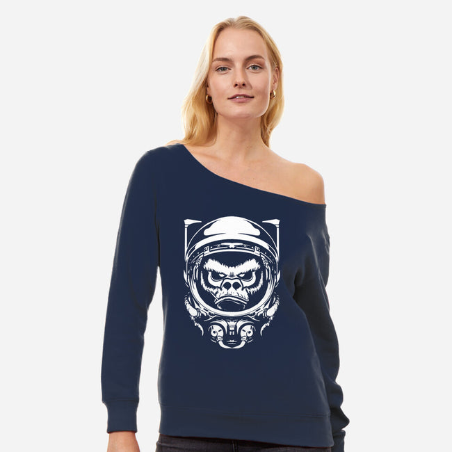 Cosmic Monkey-womens off shoulder sweatshirt-Immortalized