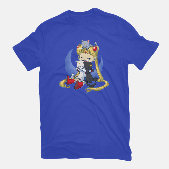 Crazy Moon Cat Lady-unisex basic tee-DoOomcat