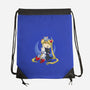 Crazy Moon Cat Lady-none drawstring bag-DoOomcat