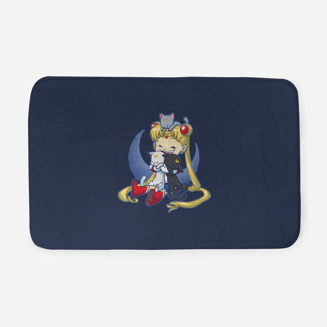 Crazy Moon Cat Lady-none memory foam bath mat-DoOomcat