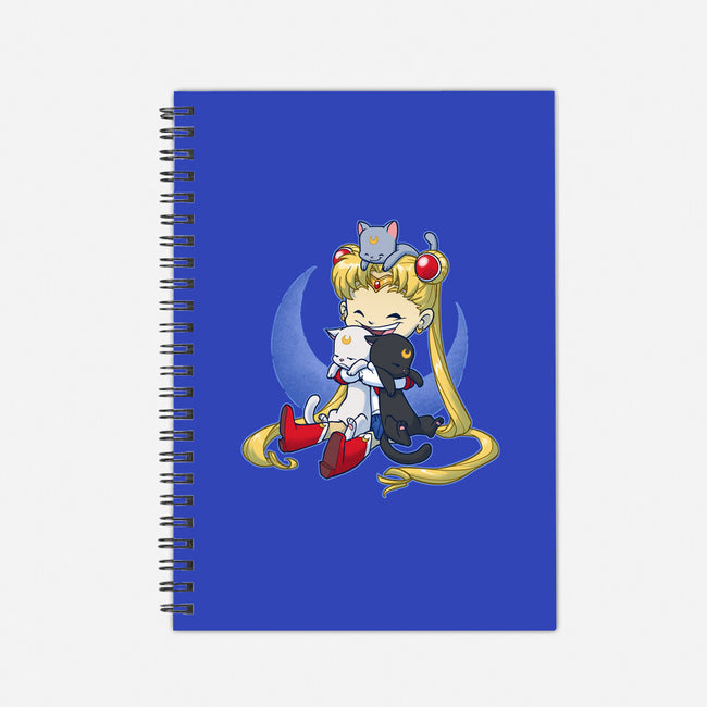 Crazy Moon Cat Lady-none dot grid notebook-DoOomcat
