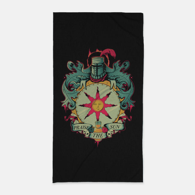 Crest of the Sun-none beach towel-Typhoonic