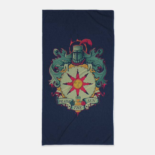 Crest of the Sun-none beach towel-Typhoonic