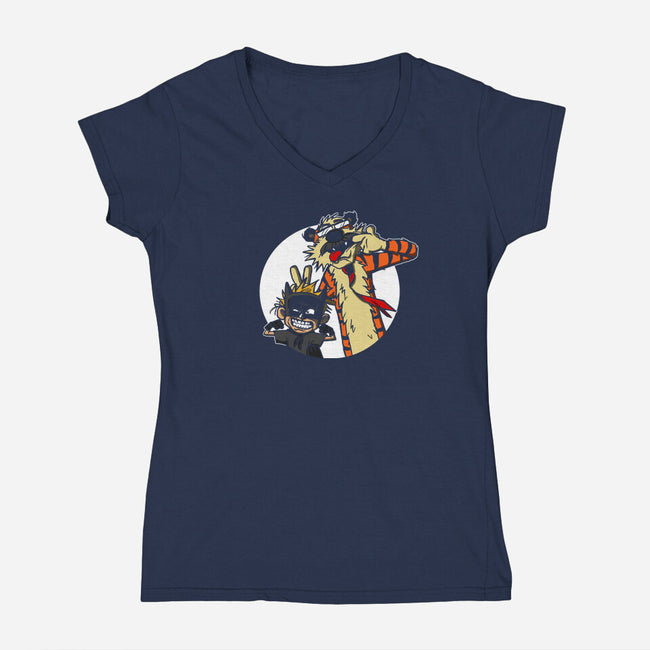 Crime Fighting Pals-womens v-neck tee-AndreusD