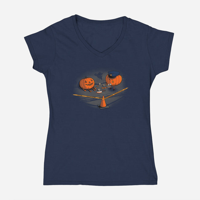 Crime Scene-womens v-neck tee-Naolito