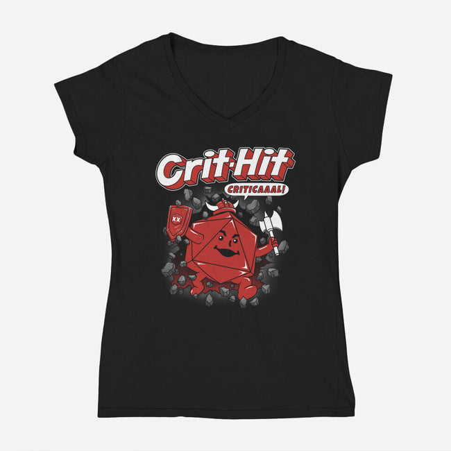 Crit-Hit-womens v-neck tee-pigboom