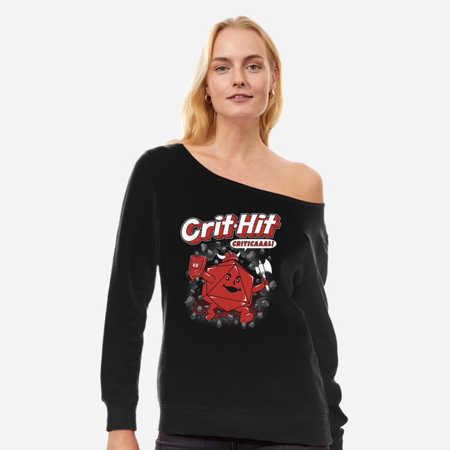Crit-Hit-womens off shoulder sweatshirt-pigboom