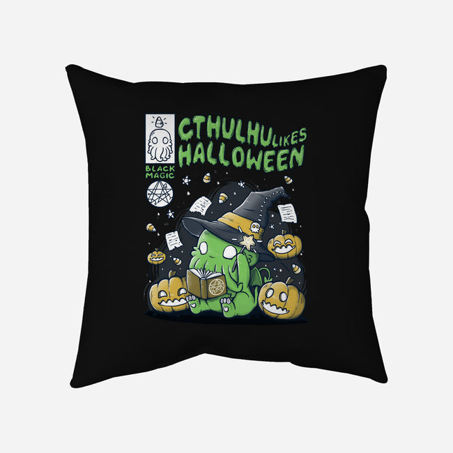 Cthulhu Likes Halloween-none removable cover w insert throw pillow-xMorfina