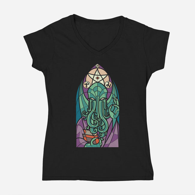 Cthulhu's Church-womens v-neck tee-spike00