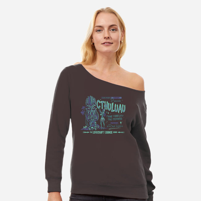 Cthuluau-womens off shoulder sweatshirt-heartjack