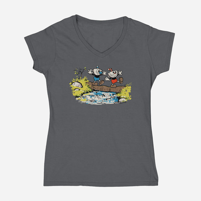 Cup and Mug-womens v-neck tee-rustenico