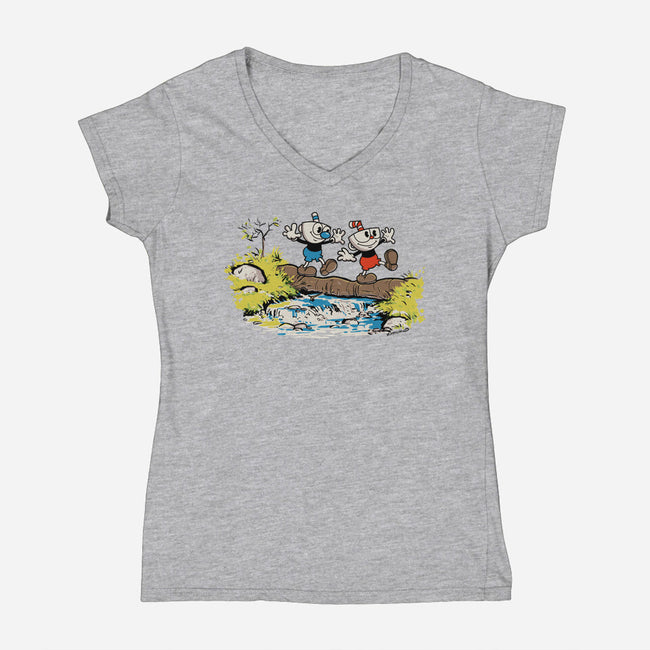 Cup and Mug-womens v-neck tee-rustenico