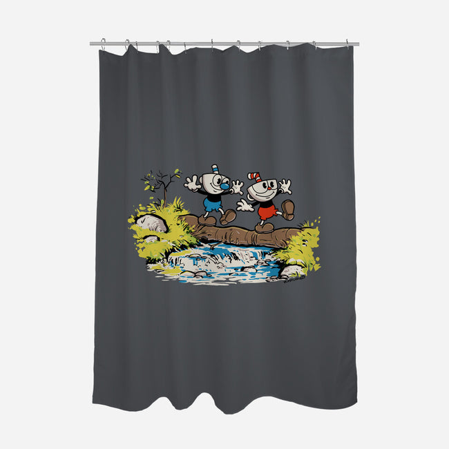 Cup and Mug-none polyester shower curtain-rustenico