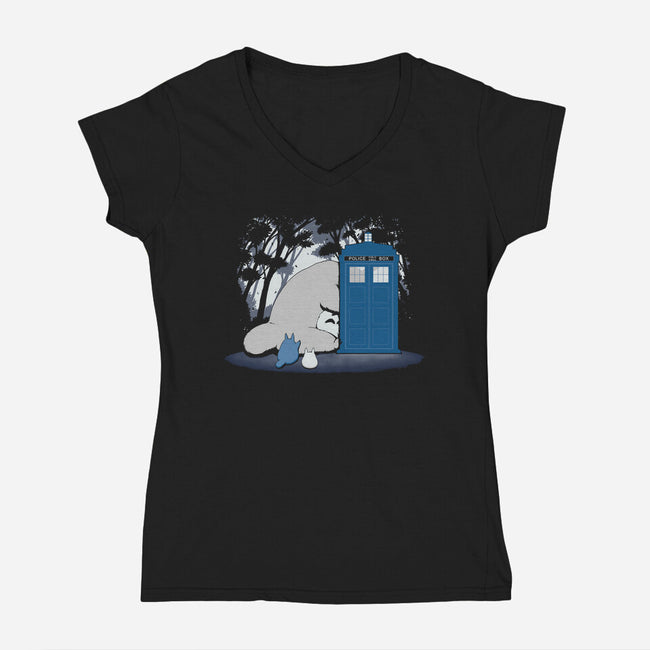 Curious Forest Spirits-womens v-neck tee-pigboom