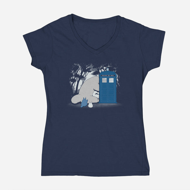 Curious Forest Spirits-womens v-neck tee-pigboom