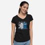 Curious Forest Spirits-womens v-neck tee-pigboom