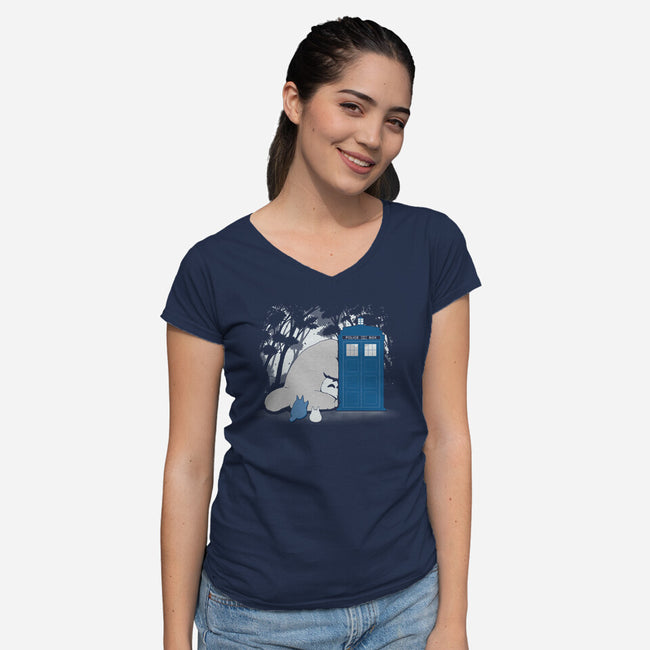 Curious Forest Spirits-womens v-neck tee-pigboom