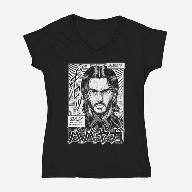 BABAYAGA-womens v-neck tee-Firebrander