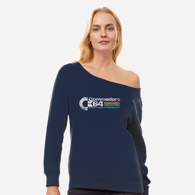 Back To Basic-womens off shoulder sweatshirt-MindsparkCreative