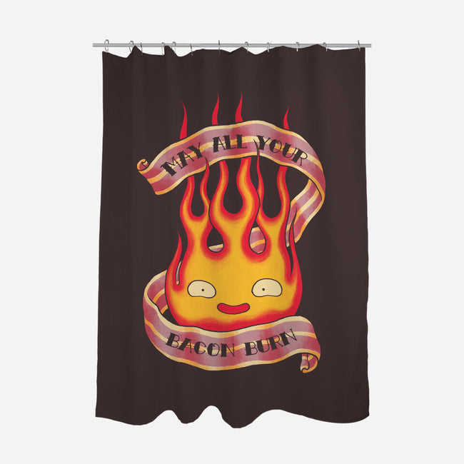 Bacon Burner-none polyester shower curtain-spike00
