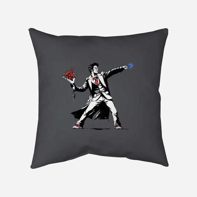 Banksy10-none removable cover w insert throw pillow-Six Eyed Monster