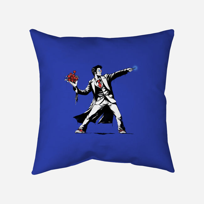 Banksy10-none removable cover w insert throw pillow-Six Eyed Monster