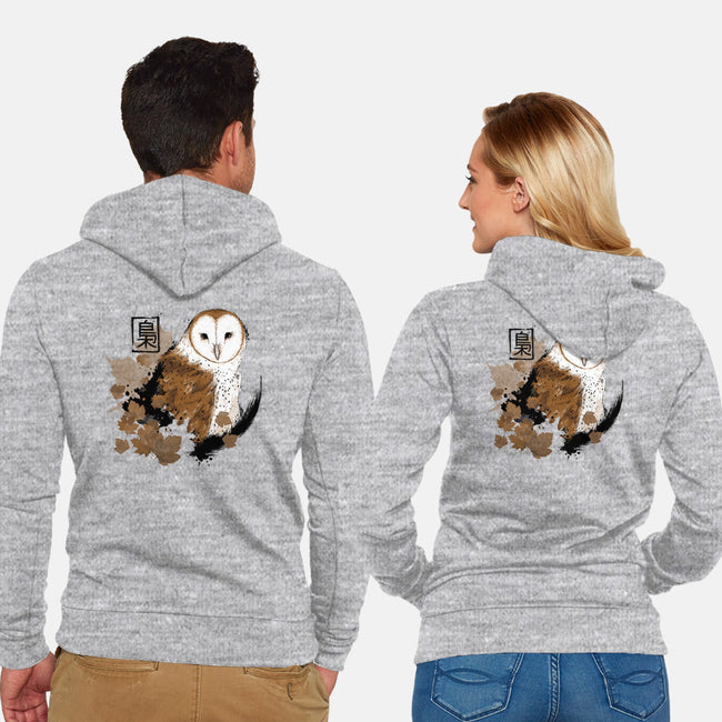 Barn Owl-unisex zip-up sweatshirt-xMorfina