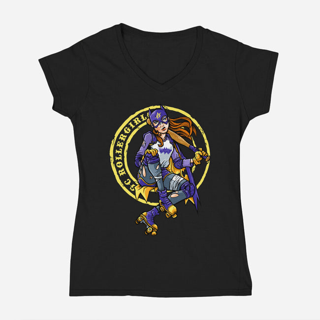 Bat Attitude-womens v-neck tee-tomkurzanski