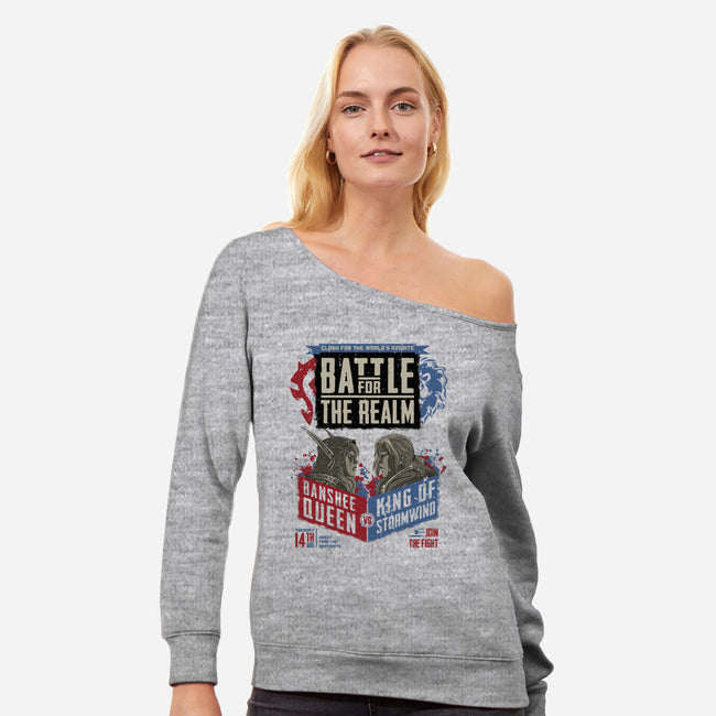 Battle for the Realm-womens off shoulder sweatshirt-KatHaynes