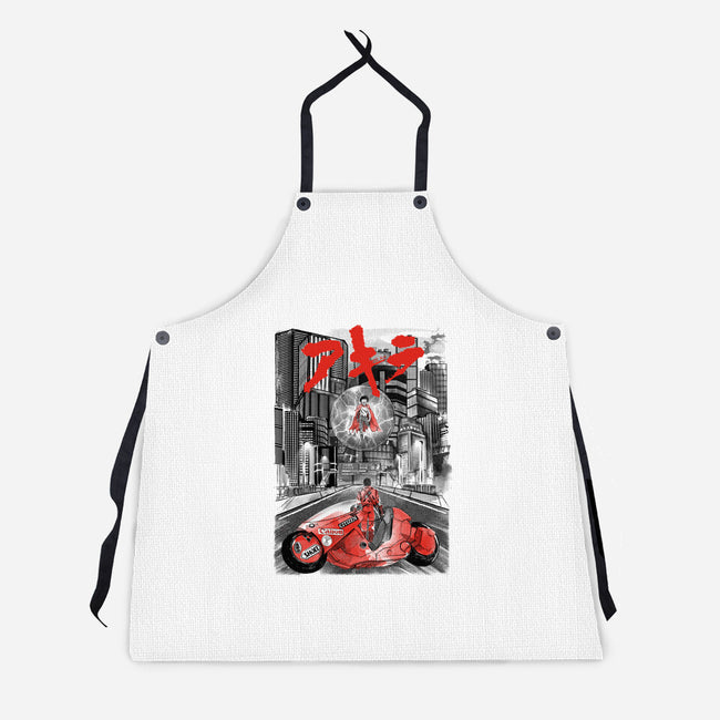 Battle in Neo-Tokyo-unisex kitchen apron-DrMonekers