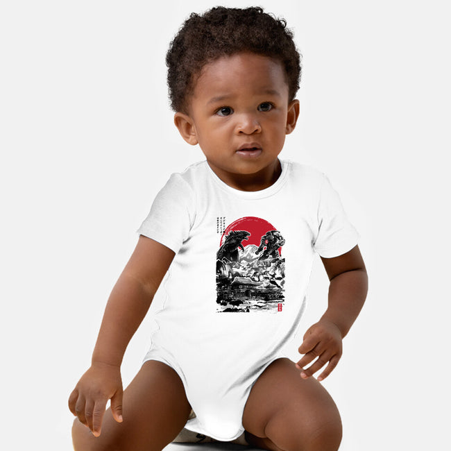 Battle of the Ages-baby basic onesie-DrMonekers