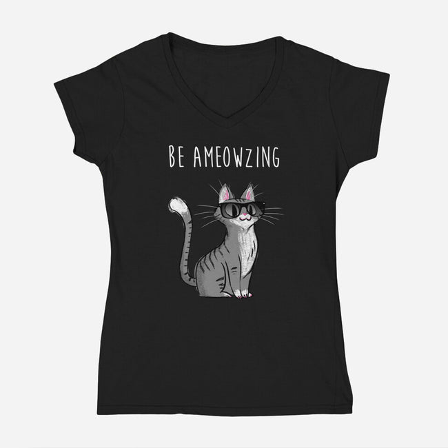 Be Ameowzing-womens v-neck tee-ursulalopez