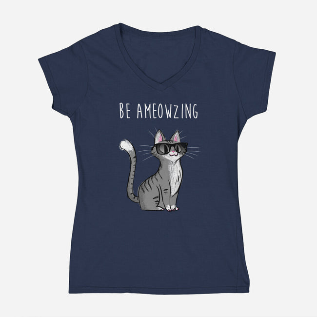Be Ameowzing-womens v-neck tee-ursulalopez