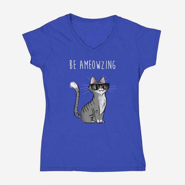 Be Ameowzing-womens v-neck tee-ursulalopez