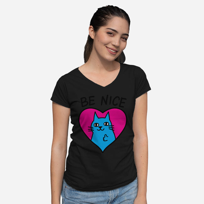 BE NICE-womens v-neck tee-hislla