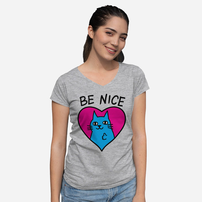 BE NICE-womens v-neck tee-hislla