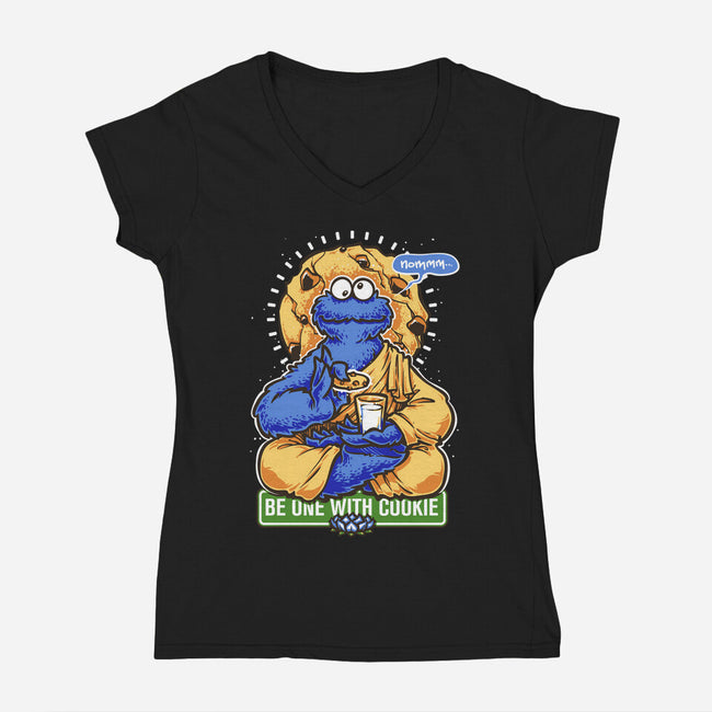 Be One With Cookie-womens v-neck tee-Obvian