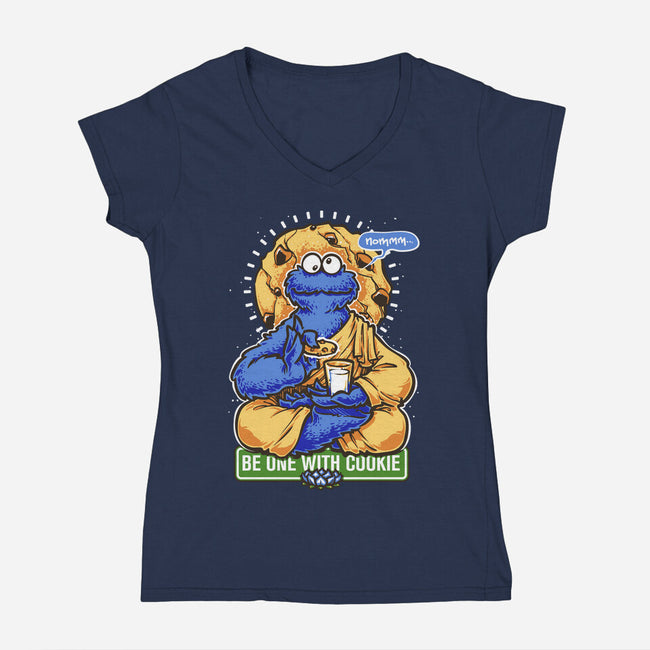 Be One With Cookie-womens v-neck tee-Obvian