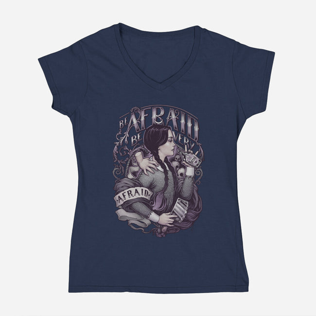 Be Very Afraid-womens v-neck tee-MedusaD