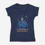 Behind Every Woman-womens v-neck tee-risarodil