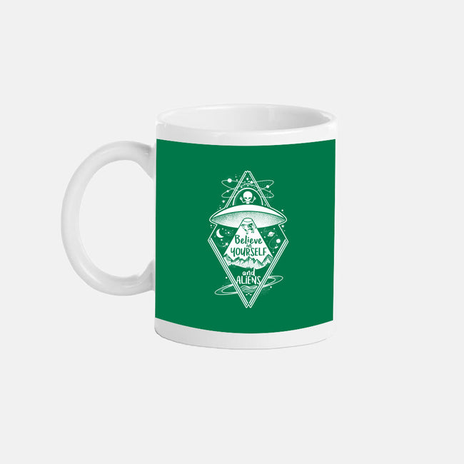 Believe in Yourself and Aliens-none glossy mug-NemiMakeit
