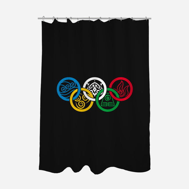 Bending Olympics-none polyester shower curtain-KindaCreative