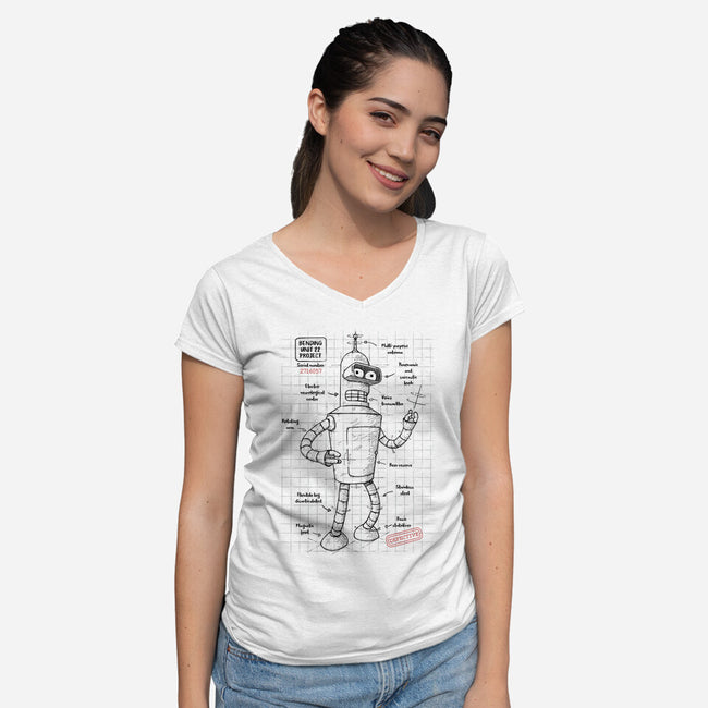 Bending Unit 22-womens v-neck tee-ducfrench