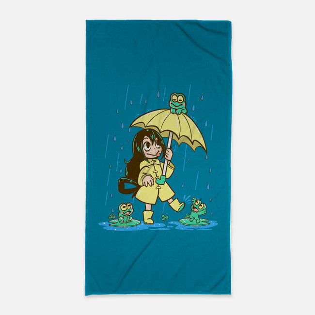 Best Frog Girl-none beach towel-TechraNova
