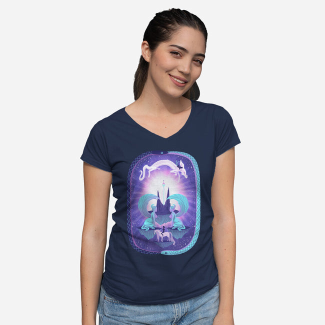 Beyond The Oracle-womens v-neck tee-theGorgonist