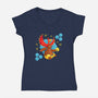 Bird and Bear 64-womens v-neck tee-Miranda Dressler