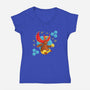 Bird and Bear 64-womens v-neck tee-Miranda Dressler