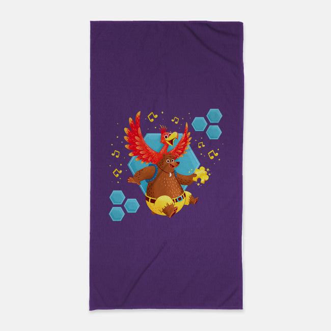 Bird and Bear 64-none beach towel-Miranda Dressler