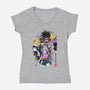 Bizarre Adventure Watercolor-womens v-neck tee-DrMonekers